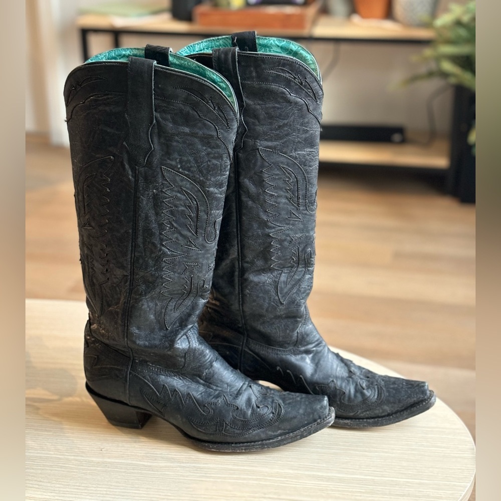 Corral Vintage Eagle Overlay Western Boots - Snip Toe